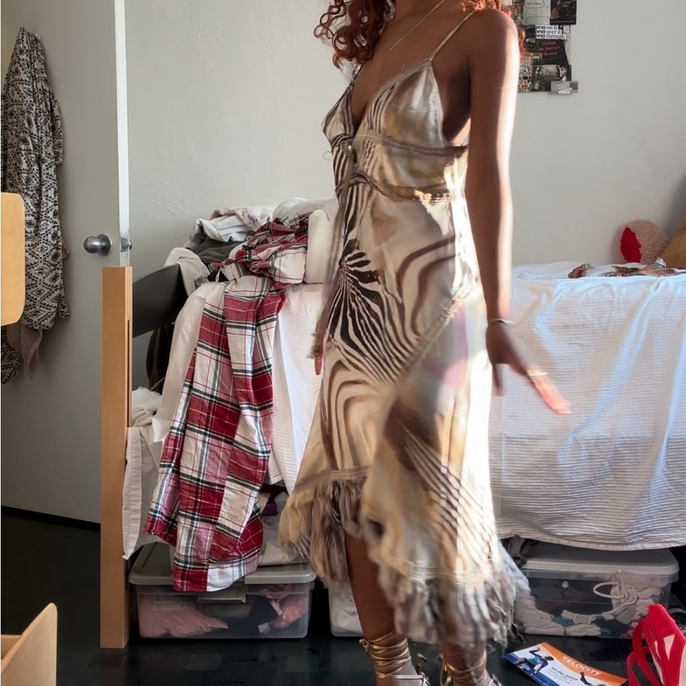 Roberto Cavalli Zebra Dress Sz medium. Message before buying!! - Picture 3 of 5